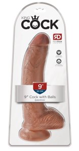 King Cock Model 23 cm ciemny – anatomiczna forma z przyssawką, PVC