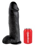 Pipedream King Cock czarny model z jądrami 30 cm – przyssawka, PVC, anatomiczny