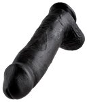 Pipedream King Cock czarny model z jądrami 30 cm – przyssawka, PVC, anatomiczny