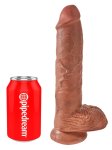 Pipedream King Cock model anatomiczny 25 cm – ciemny PVC, przyssawka, kompatybilność harness