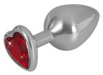 You2Toys Diamond Plug Medium – aluminiowy model z czerwonym kamieniem, 8,2 cm