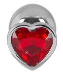 You2Toys Diamond Plug Medium – aluminiowy model z czerwonym kamieniem, 8,2 cm