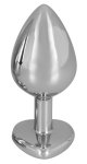 You2Toys Diamond Plug Medium – aluminiowy model z czerwonym kamieniem, 8,2 cm