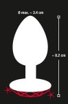 You2Toys Diamond Plug Medium – aluminiowy model z czerwonym kamieniem, 8,2 cm