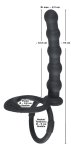 Black Velvets silikonowy ring intymny z anatomicznym elementem analnym – system pierścieni, czarny