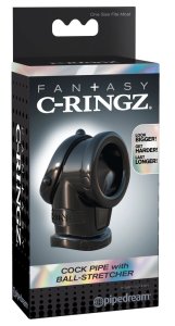 Fantasy C-Ringz Czarny pierścień funkcjonalny TPR 8,3 cm – podwójna konstrukcja, elastyczny materiał