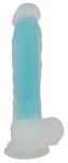 You2Toys Model Glow in the Dark – silikonowy model intymny świecący 20,5 cm, turkusowy z przyssawką