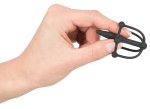 You2Toys Plug intymny z kulkami i klatką – silikonowy model czarny 5,7 cm, system kulkowy, medyczny silikon