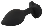 You2Toys Korek silikonowy serce z kryształem 7,3 cm czarny, ozdobna podstawa