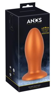 ANOS Big Plug 16 cm z przyssawką, silikonowy, pomarańczowy, stożkowy model XL