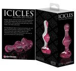 Pipedream Icicles 24 - szklany korek do masażu kulkowy, ręcznie wykonany, 9,5 cm