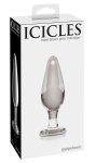Icicles Model 26 szklany korek do masażu, ręcznie wykonany, anatomiczny, 11 cm