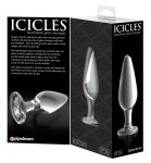 Icicles Model 26 szklany korek do masażu, ręcznie wykonany, anatomiczny, 11 cm