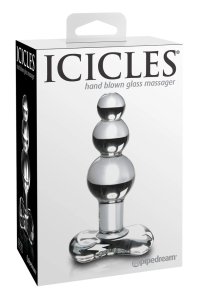 Icicles Szklany Korek Masażer z wypustkami, hipoalergiczny, ręcznie wykonany, 10,5 cm