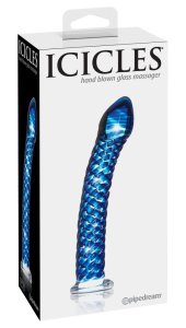 Pipedream Icicles Model 24 - zakrzywione szklane narzędzie intymne, ręcznie wykonane, 19 cm