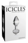 Pipedream Icicles Szklany Korek Model 603912337280, hipoalergiczny, ręcznie wykonany, 8 cm