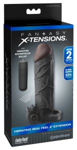 Fantasy X-Tensions vibrating extension czarny, 5,1 cm wydłużenie, +33% rozmiar, TPE