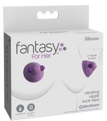 Fantasy For Her Zaciski wibracyjne ssące na sutki, silikonowe, fioletowe, 5,8 cm