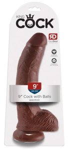 King Cock Model 23 cm brązowy – anatomiczny kształt, przyssawka, PVC, kompatybilny z uprzężą