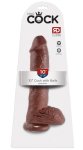 King Cock Model 25 cm – brązowy, anatomiczny kształt, przyssawka, teksturowana powierzchnia