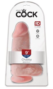Pipedream King Cock 23 cm jasny – gruby model z przyssawką, PVC, kompatybilny z harness