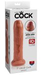 Pipedream King Cock model 18 cm z ruchomym napletkiem, ciemny kolor, przyssawka