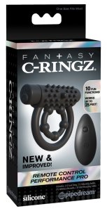 Fantasy C-Ringz czarny pierścień silikonowy z wibrobulletem i pilotem, 10 trybów, USB