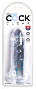 King Cock Clear Model Transparentny 15 cm z przyssawką, anatomiczny kształt, TPE
