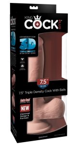 King Cock Plus model anatomiczny z przyssawką 19 cm, jasny beż, miękka powierzchnia TPE
