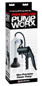 Pipedream Pump Worx Max-Precision przezroczysta pompa powietrzna 22,5 cm z manometrem