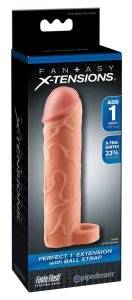 Fantasy X-Tensions system intymny wydłużający +2,5 cm cielisty 17,7 cm z pierścieniem