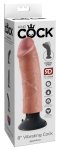 King Cock model 20 cm jasny wibrator z przyssawką anatomiczny elastyczny PVC