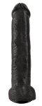 King Cock Duży model anatomiczny z przyssawką 38 cm czarny, realistyczna tekstura PVC
