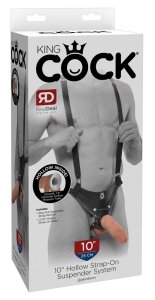 King Cock Model Uprząż z anatomiczną nakładką 25 cm czarna, regulowany system PVC