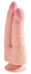 King Cock Plus Duo model 24 cm jasny, podwójny system intymny TPE z przyssawką