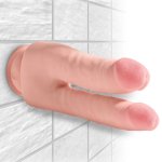 King Cock Plus Duo model 24 cm jasny, podwójny system intymny TPE z przyssawką
