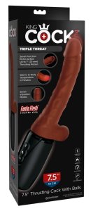 King Cock Plus Wibrator z funkcją ciepła i dynamicznych ruchów, 19cm, ciemny, Fanta Flesh