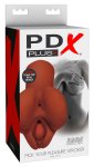 PDX Plus Fanta Flesh Model Dual Channel ciemny brąz, dwukanałowa maszyna intymna 16,5 cm 544g