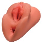 PDX Plus Model Intymny Fanta Flesh Karmelowy dwukanałowy system tuneli 14,2 cm