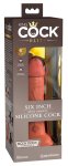 King Cock Elite silikonowy model anatomiczny 15 cm, ciemny, przyssawka, podwójna gęstość