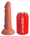 King Cock Elite silikonowy model anatomiczny 15 cm, ciemny, przyssawka, podwójna gęstość