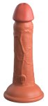 King Cock Elite silikonowy model anatomiczny 15 cm, ciemny, przyssawka, podwójna gęstość