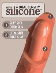 King Cock Elite silikonowy model anatomiczny 15 cm, ciemny, przyssawka, podwójna gęstość