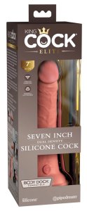 King Cock Elite silikonowy model anatomiczny z przyssawką 18 cm, jasny, dual density