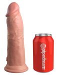 King Cock Elite Silikonowy Model Wibracyjny 20 cm z przyssawką i pilotem, jasny