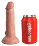 King Cock Elite Silikonowy Wibrator 15 cm z przyssawką i pilotem, jasny, 10 trybów