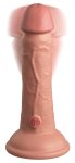 King Cock Elite Silikonowy Wibrator 15 cm z przyssawką i pilotem, jasny, 10 trybów