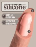 King Cock Elite Silikonowy Wibrator 15 cm z przyssawką i pilotem, jasny, 10 trybów