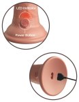 King Cock Elite Silikonowy Wibrator 15 cm z przyssawką i pilotem, jasny, 10 trybów
