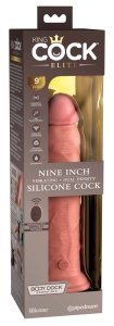 King Cock Elite Silikonowy Model Wibracyjny 23 cm z przyssawką i pilotem, ciemny